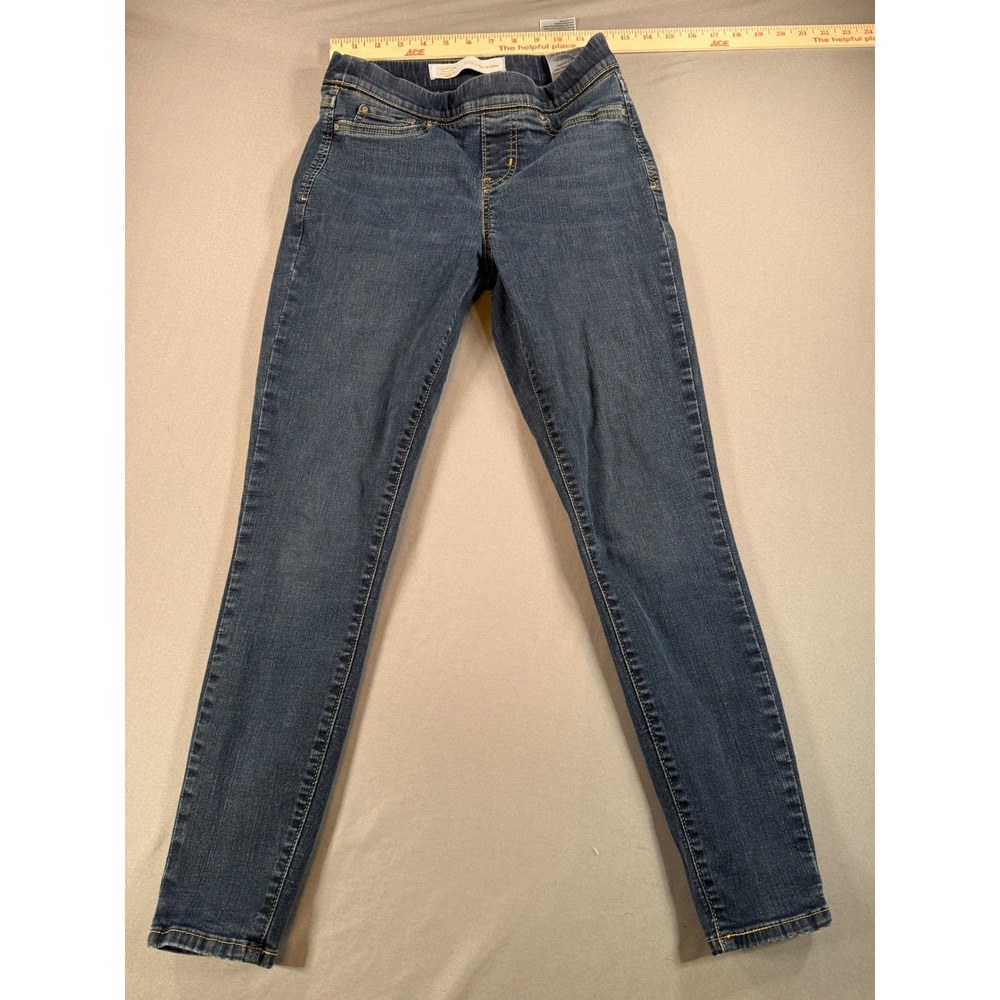 Levi Signature Womens Pull On Skinny Jeans Dark Wash Stretch W26 L28 Size